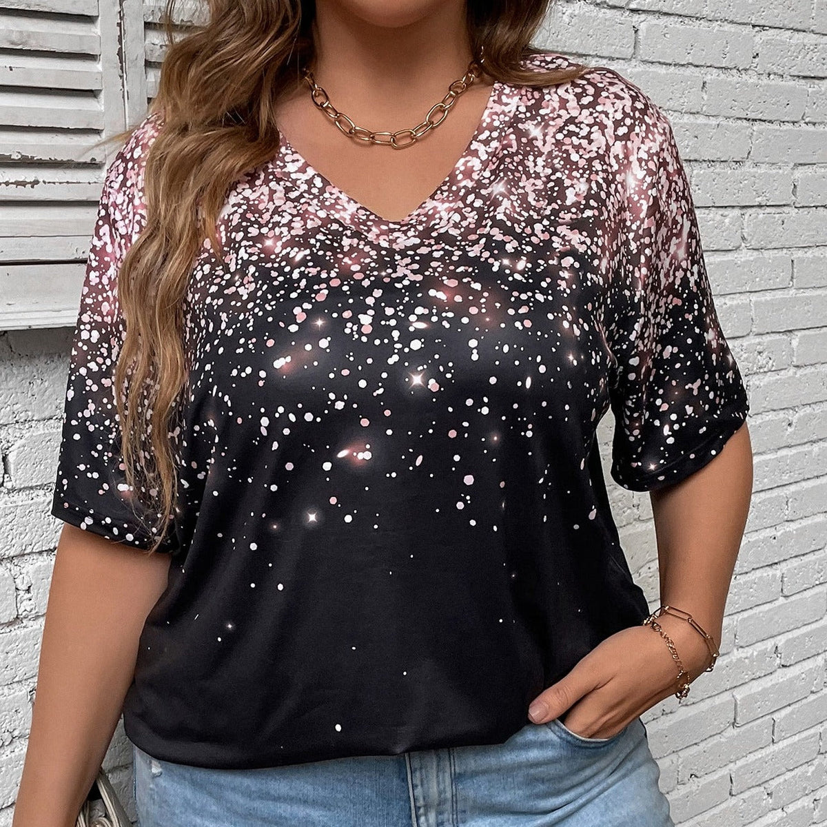 Blusa Gola V Melania Plus Size